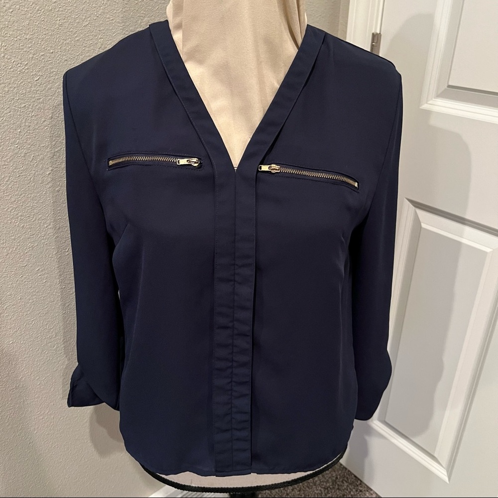 Timing Navy Blouse Size Med